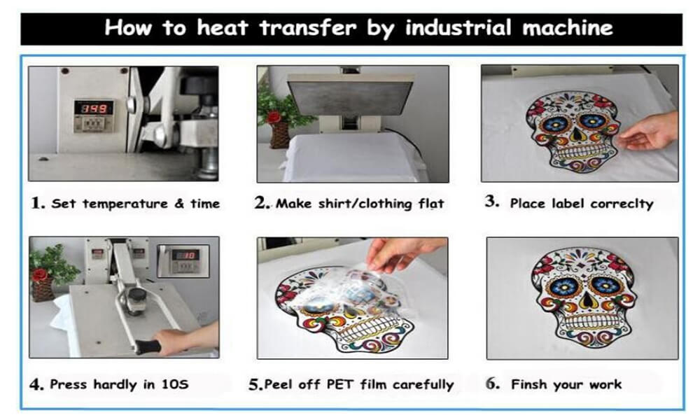 Heat transfer labels operation instruction