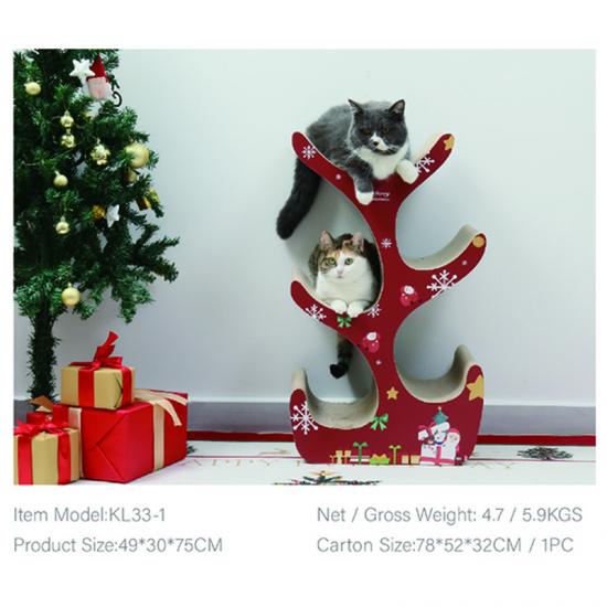 Griffoir pour chat en forme de sapin de Noël mignon et sûr